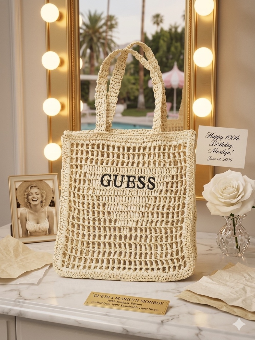 GUESS x Marilyn Monroe Capsule Logo Beach Bag 👄